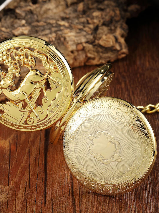 Gorben Ceas Bărbătesc 44mm de Buzunar cu Baterie Auriu
