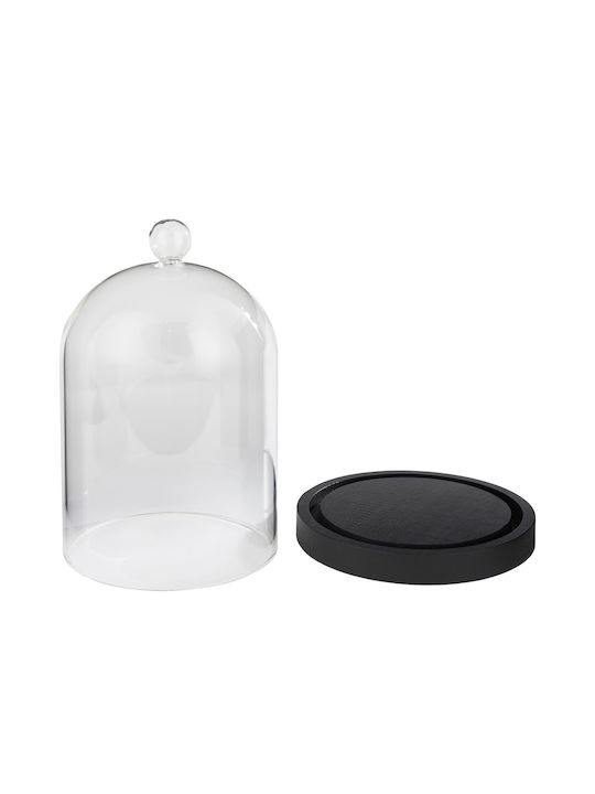 Dome Βάση Γυάλινη Καμπάνα Μαύρο Διάμετρος 15cm X Ύψος 20cm