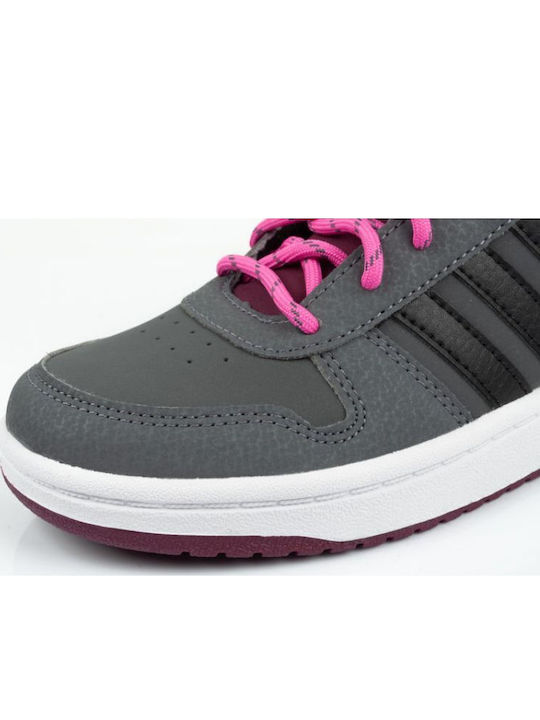Hoops Hoops 2 Kids Sports Shoes Basketball with Laces Grey Five / Core Black / Screaming Pink