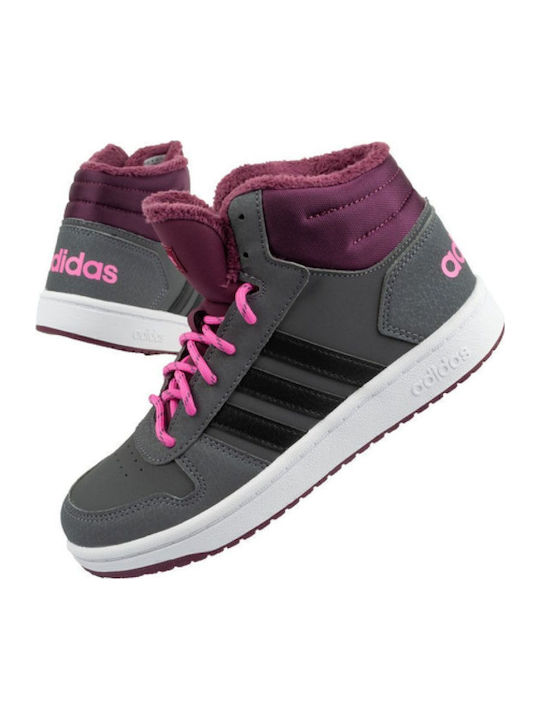 Hoops Hoops 2 Kids Sports Shoes Basketball with Laces Grey Five / Core Black / Screaming Pink