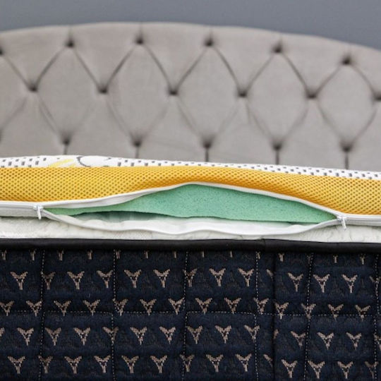 Como felt & wadding producers Mattress Topper Double Foam with Removable Cover 140x190x4cm