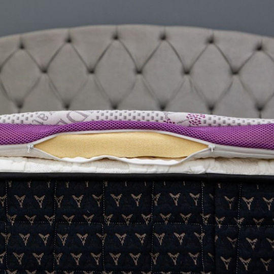 Como felt & wadding producers Ανώστρωμα Lavander Διπλό Foam με Αποσπώμενο Κάλυμμα 150x200x4εκ.