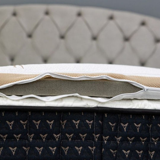 Como felt & wadding producers Mattress Topper Single Foam with Bamboo Fibers & Removable Cover 90x200x4cm