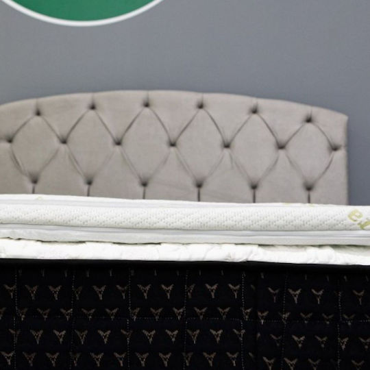 Como felt & wadding producers Mattress Topper Double Foam Infused with Aloe & Removable Cover 140x190x4cm