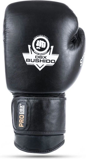 DBX Bushido Mănuși de Box din Piele pentru Competiție Negre