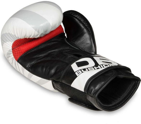 DBX Bushido Boxhandschuhe Leder für Kampf Weiß