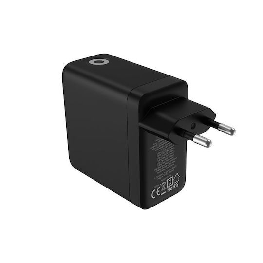 Mobile Origin Φορτιστής GaN με Θύρα USB-A και 2 Θύρες USB-C 140W Power Delivery Μαύρος (PW21)