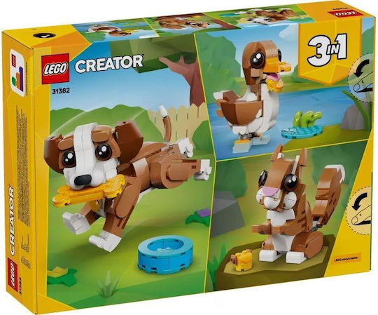 LEGO Creator 3-in-1 Cute Animals Playful Puppy Dog for 8+ Years 336 Pieces