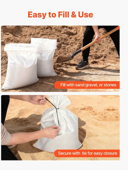 Vevor Trash Bags Reinforced by the Kilo for Rubble 66x40cm 100pcs Beige
