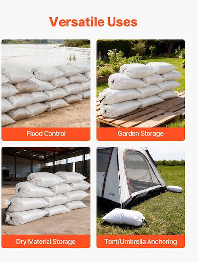 Vevor Trash Bags Reinforced by the Kilo for Rubble 66x40cm 100pcs Beige