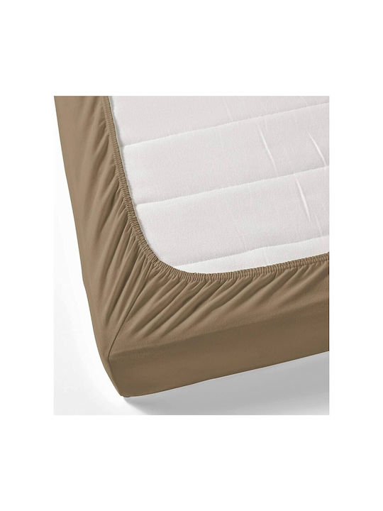 Kotonia Home Cearșaf pentru bebeluși Pentru Patut Bumbac cu Cauciuc Maro 60x120buc