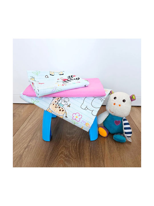 Kotonia Home Seturi de cearșafuri pentru bebeluși Pentru Patut Bumbac cu Cauciuc Roz 60x120buc