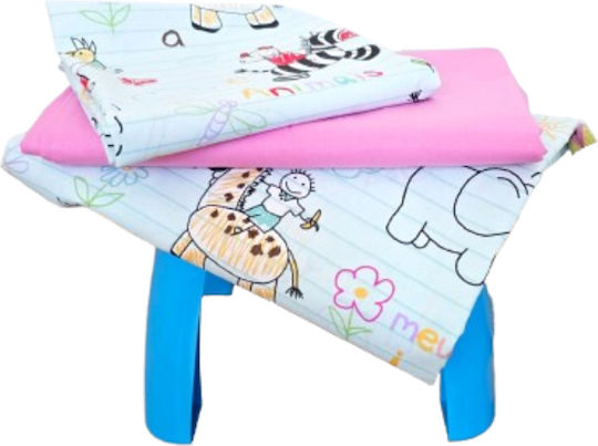 Kotonia Home Set Baby Bettlaken Für Krippe Baumwolle Angepasst Rosa 60x120cm