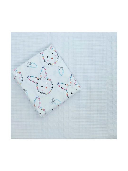 Kotonia Home Baby Sheets Set Crib Cotton Fitted White 60x120cm