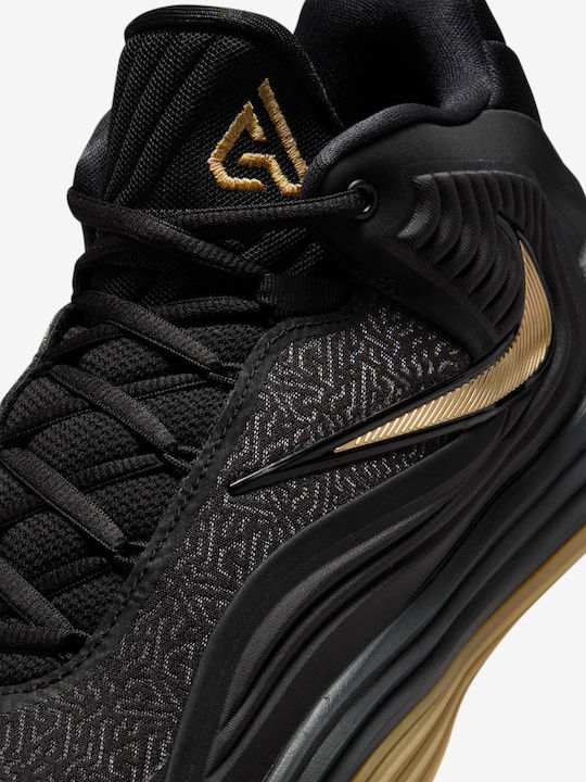 Giannis Freak 7 High Basketball Shoes Black / Off Noir / Gum Light Brown / Metallic Gold