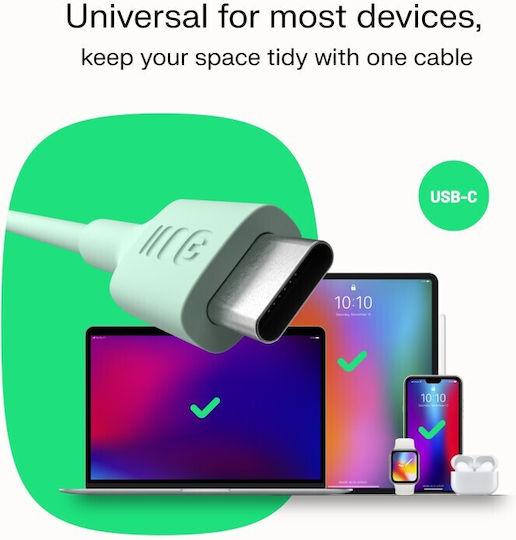 Green Cell USB 2.0 Cable USB-C male - USB-C 100W Green 1.2m