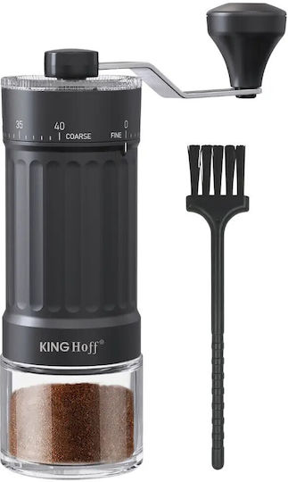 Manual Coffee Grinder Kinghoff Kh 2002 30 G Ceramic Mechanism Gradual Fineness Adjustment Black