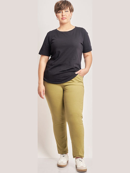 Bluza Damă Bumbac Mâneci Scurte Neagră