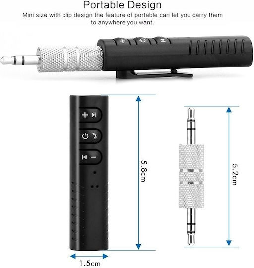 Bluetooth Аудиоприемник 3.5mm Жак Безжичен Автомобилен Клип On Bt2
