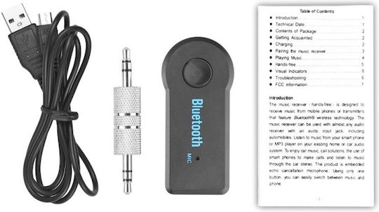 Bluetooth Audio-Empfänger Mini Adapter Bt 3.5mm Jack Stereo Freisprecheinrichtung Autokit