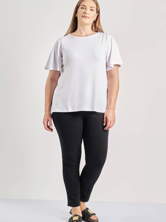 Bluza Damă Mâneci Scurte Albă