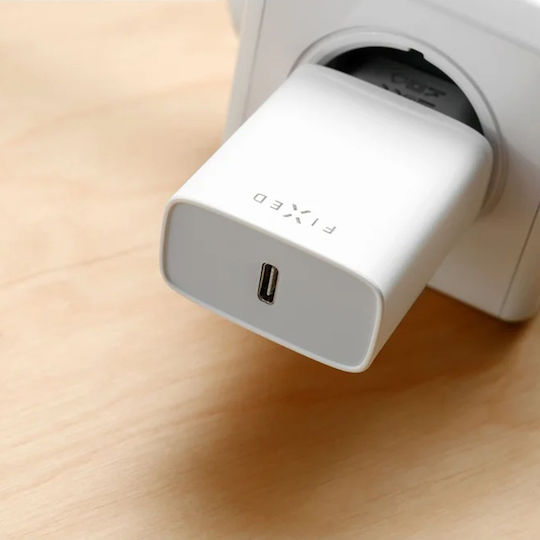 Fixed Φορτιστής με 2 Θύρες USB-A και Καλώδιο USB-C 20W Power Delivery Λευκός (FIXC20-CC-WH)