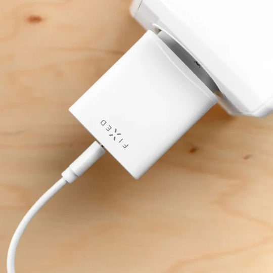 Fixed Φορτιστής με 2 Θύρες USB-A και Καλώδιο USB-C 20W Power Delivery Λευκός (FIXC20-CC-WH)