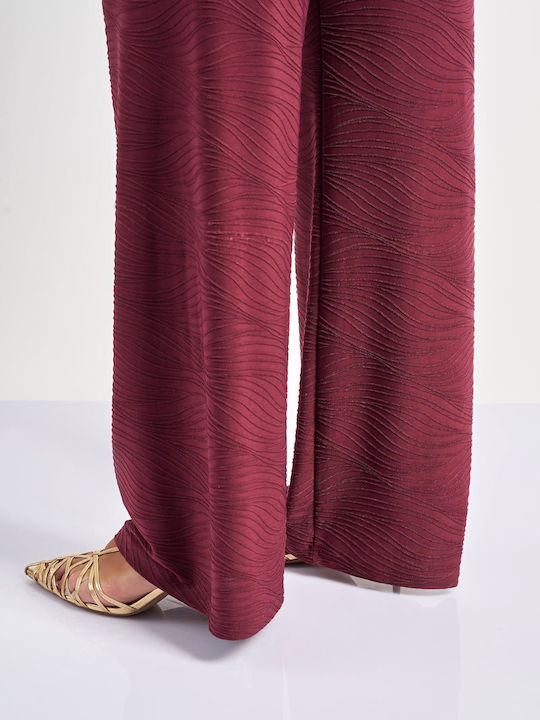 Femei Din material textil Pantaloni cu elastic cu Croială Dreaptă Roșie