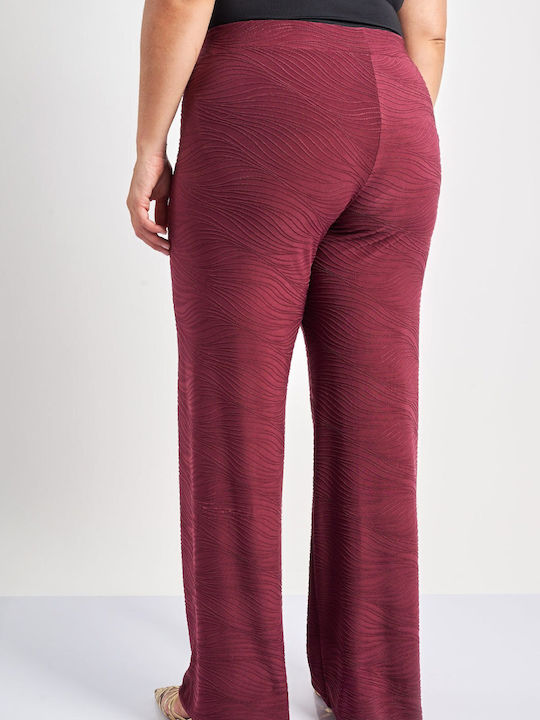 Femei Din material textil Pantaloni cu elastic cu Croială Dreaptă Roșie