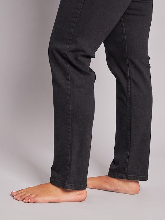 Blugi de damă cu croială slim Black