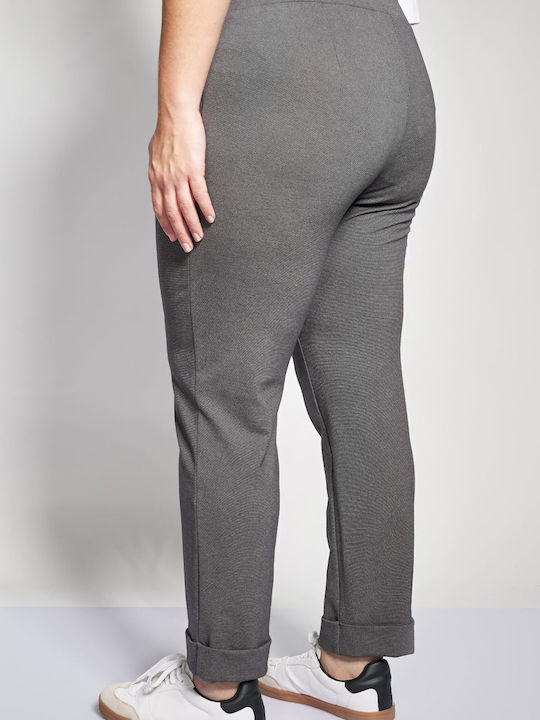 Dama Tesatura Pantaloni cu Elastic Gri