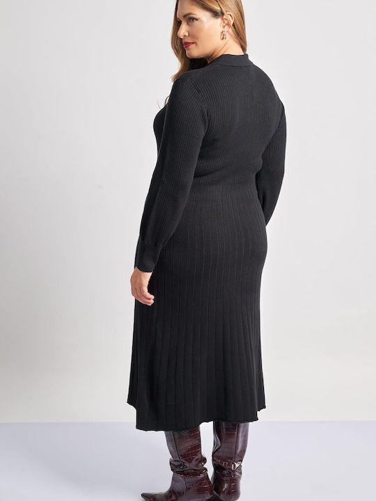 Rochie Mini Mânecă Lungă Neagră