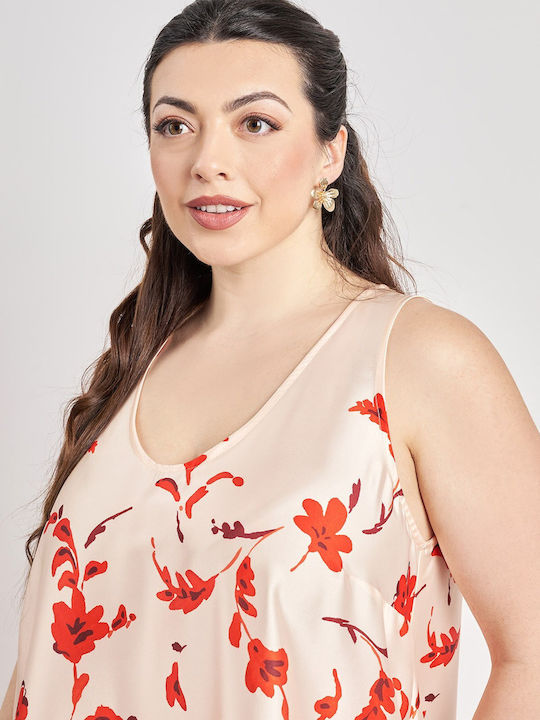 Rochie Maxi De Vară Din Satin Cu Imprimeu Floral