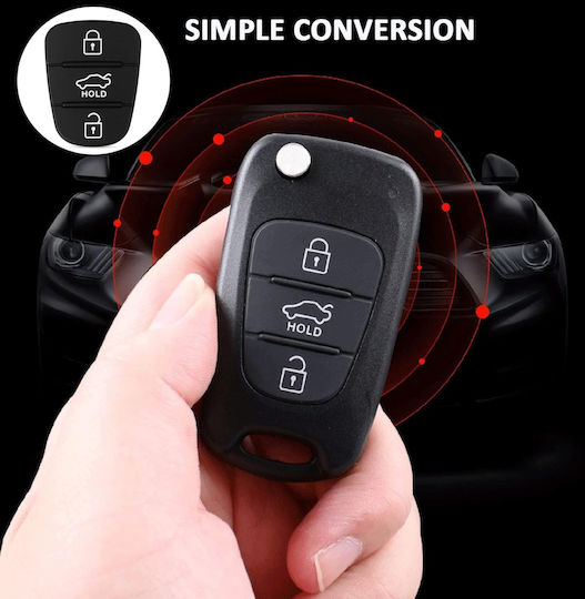 Membrană Cauciucată Cheie 3 Butoane Compatibil Hyundai I10 I20 I30 Ix35 Kia Ceed Rio Sportage Venga Înlocuire Pad Telecomandă