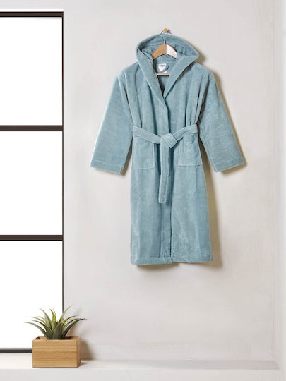 Cannon Kids Hooded Bathrobe Dark Petrol