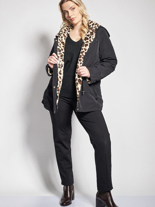 Дамско Парка Яке за Зима Leopard with Gold Coins