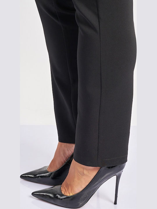 Dama Tesatura Pantaloni cu Croială Slim Negru