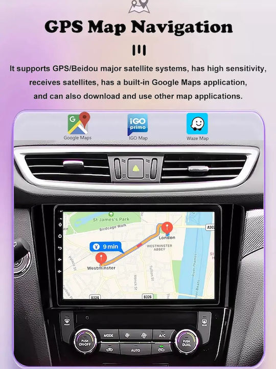 Car Audio System for Audi A4 2002-2008 (Bluetooth/USB/WiFi/GPS/Apple-Carplay/Android-Auto) with Touch Screen 9"