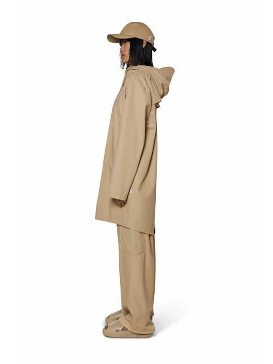 Women's for Hiking Short Lifestyle Jacket Waterproof for Spring or Autumn Beige