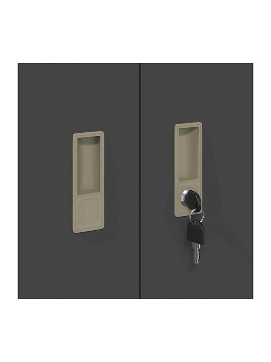 Cabinet de Birou Metalic Negru 90x40x105cm