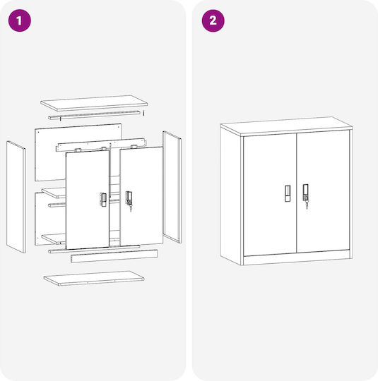 Metallisches Büroaufbewahrungsschublade und -schrank Anthrazit 80x40x90cm