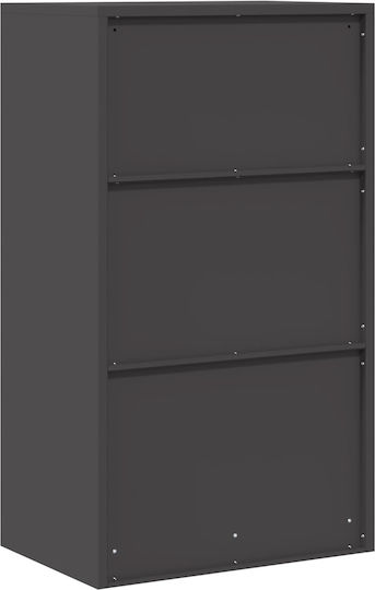 Kabinett Büro Black Velvet-Black Metal 60x40x105cm
