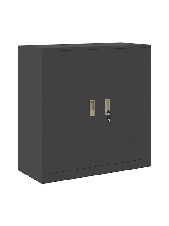 Kabinett Büro Black Velvet-Black Metal 90x40x90cm