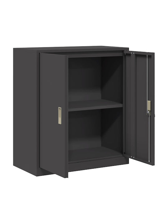 Ντουλάπι Γραφείου Μεταλλικό Μαύρο 80x40x90cm