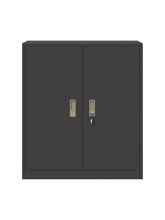 Ντουλάπι Γραφείου Μεταλλικό Μαύρο 80x40x90cm