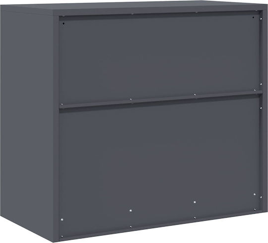 Office Storage Metal Cabinet Charcoal L80xW40xH70cm