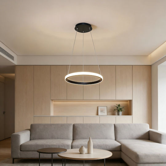 LED Κρεμαστό Φωτιστικό Μαύρο 60x60εκ.