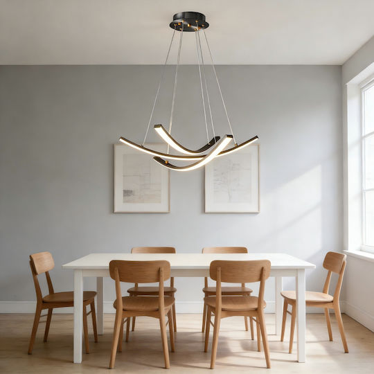 Verstellbar Hängelampe Schwarz 60x60cm.
