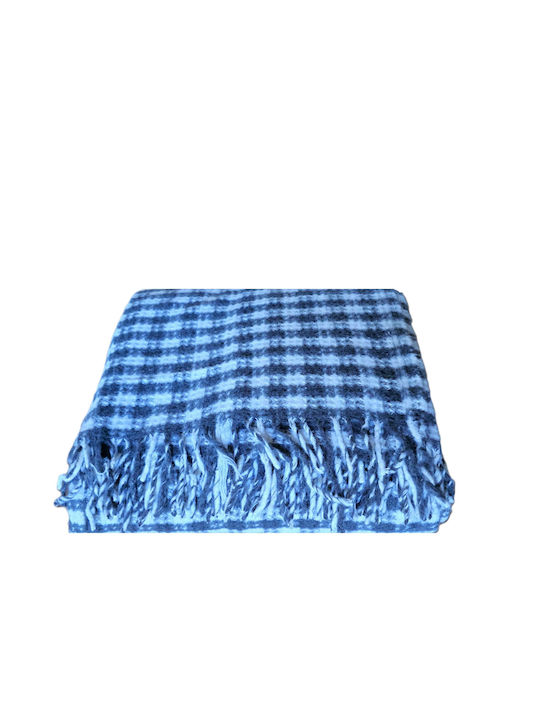 Kotonia Home Pătură Muselină Semidublă Cu Franjuri 180x230cm Aquamarine