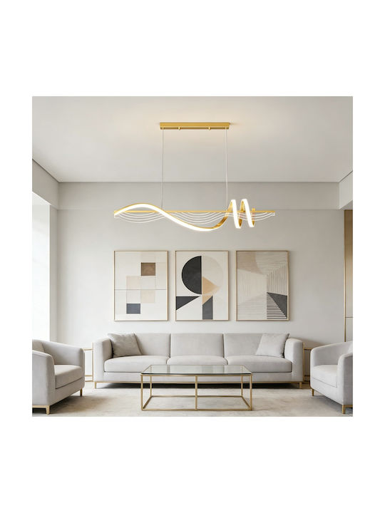 Verstellbar Hängelampe Gold 100x100cm.